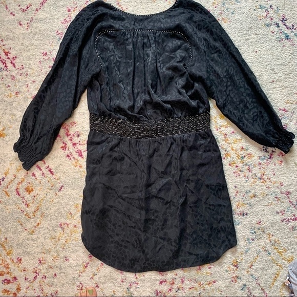 Rebecca Taylor Jacquard Cheetah Peasant Dress sz 4 - Picture 5 of 7